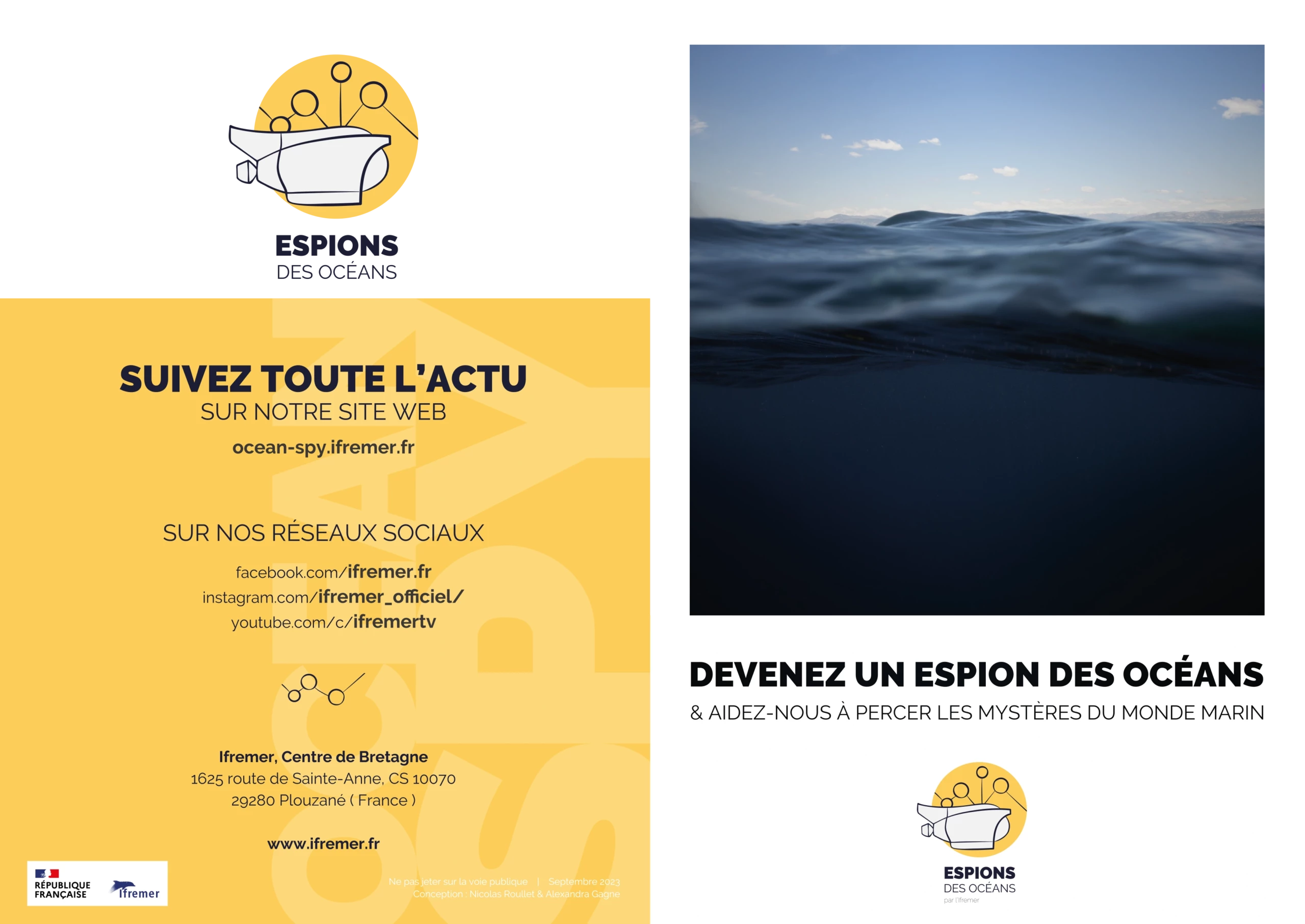Nicolas-Roullet_Ocean-Spy_Depliant-2_Ifremer Livret Nicolas Roullet Ifremer Ocean Spy Catherine Borremans Julie Tourolle Marjolaine Matabos Thalassa Laboratoire environnement profond benthique Espions des océans